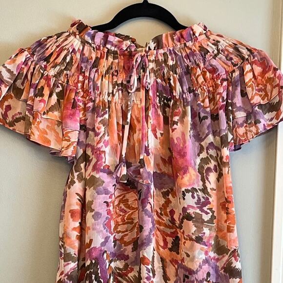 NWT MISA La Floral Watercolor Top MSRP $250 - Picture 1 of 6
